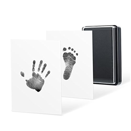 Generisch Baby Hand- und Fußabdruck-Kit, Baby-Fußabdruck-Kit und Handabdruck Kit mit 1 sauberem Touchkissen und 2 Impresskarten für Haustierpfoten-Print-Babyparty-Geschenk für Neue Eltern von Generisch