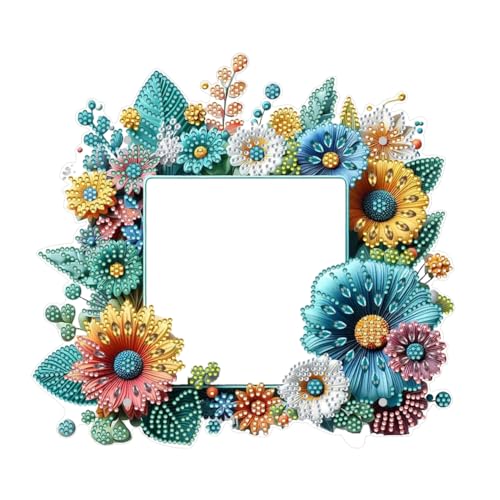 Generisch Bilderrahmen 12x12 cm klein Blume Diamond Painting Fotorahmen für Fotos & Bilder für Wohnzimmer Schlafzimmer Kinderzimmer Büro Treppenhaus Flur, Wand- oder Tischaufsteller von Generisch