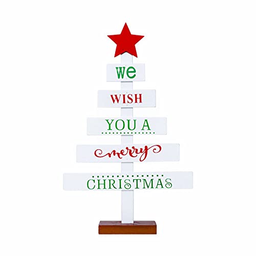Generisch Büro Organisation Schubladenbox mit Stern Wunschworte Weihnachten Schreibtisch Ornament Weihnachtsbäume aus Holz für Tisch Büro Schlafzimmer Party Ornamente Weihnachtsgeschenke für (White, von Generisch