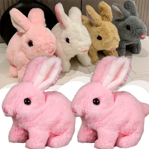 Generisch Bunby - My Realistic Bunny Toy, Interactive Bunny Toy, Bunny Realistic Bunny Toy for Kids - Jumping, Twitching, and Shaking Ears (Pink*2pcs) von Generisch