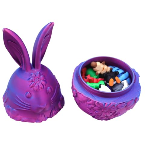 Generisch Bunny Ostereier, Ostereier gefüllt | 3D -gedruckte Haseneier - Osterkorb Stuffers, Osterhome Schreibtischdekor, leeres Osterspielzeug für Kinder und Erwachsene von Generisch