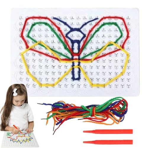 Generisch Calm Down Threading Boards, Colorful Toddler Threading Toys, Imagination Development Lace-up Game Toys, Acrylic Sashiko Stencil, Interactive Educational Toy, for Boys Girls von Generisch