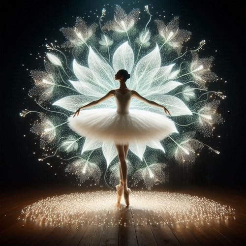 Generisch DIY 5D Diamond Painting Tanzendes Mädchen, Ballerina Mädchen Kunstmalerei Diamant Malerei Kit Voll Runde Bohrer Malen nach Zahlen Malerei Stickerei Kreuzstich Diamond Dekoration 30x30cm von Generisch