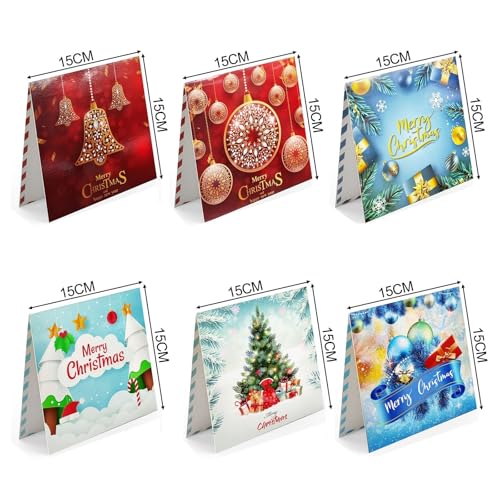 Generisch DIY Diamond Painting Grußkarte,5D Diamant Malerei Weihnachten Karten Geburtstag Karte Weihnachtskarte Geschenkkarte postkarten,Weihnachten Geschenk für Freunde und Familie und Lehrer(6pc-22) von Generisch