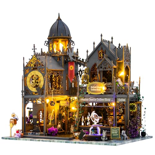 Generisch DIY Mini-puppenstuben-Set Mit Holzmöbeln, Led-leuchten & Spieluhr – Magisches Schloss-Miniatur Für Kreatives Basteln & Eltern-Kind-interaktion von Generisch