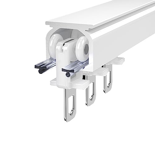 Generisch Deckenschiene für Vorhänge – Flexible Raumteiler-Gardinenstangen – Einfach zu installierendes Vorhangschienen-Set mit Rollenhaken – Aluminiumlegierung von Generisch