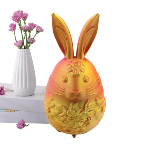 Generisch Dekorative Ostereier, Hasen -Ostereier - Dekorative 3D -gedruckte Eiersuche - Leere Osterspielzeug, Tierzappwerksspielzeug, Osterkorb Stuffers, Osterhome Desk Decor für Kinder von Generisch