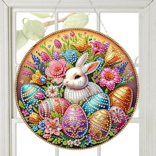 Generisch Diamond Art Painting Ostern, Diamond Paints Fensterbilder, ostern Deko, 5D Diamant Painting Set, Diamant Malerei Osterei Frühling Festliches Ornamente, Ostern-diamantmalerei-hängedekoration von Generisch