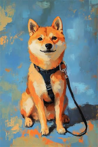 Generisch Diamond Painting Erwachsene Shiba Inu Vollbohrer 5D Diamant Malerei, DIY Diamond Painting Bastelset, Groß Strass Diamant Painting, Bilder für Wohnzimmer Wanddeko 60x80cm Square Drill Jx2324 von Generisch