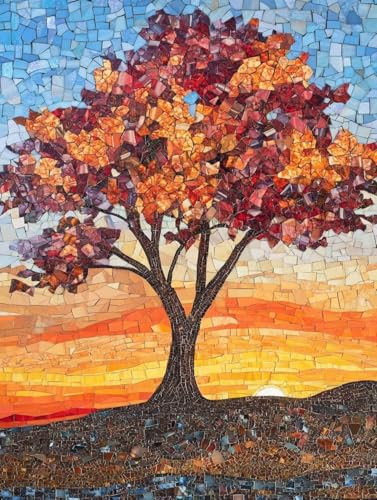 Generisch Diamond Painting Erwachsene Tree Diamant Painting Bilder, 5D DIY Full Drill Daiments Diamant Malerei Kits für Home Wall Decor 60x80cm Z-881 von Generisch