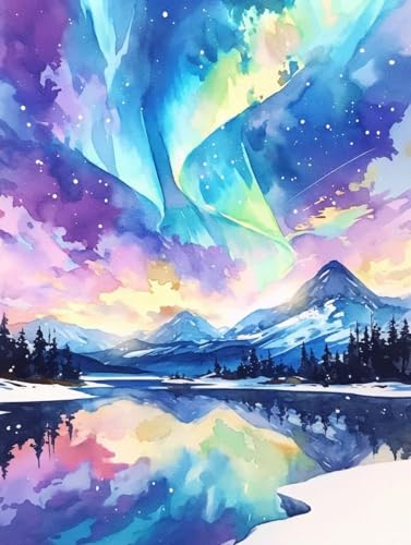 Generisch Diamond Painting Erwachsene Watercolor Diamant Painting Bilder, 5D DIY Full Drill Daiments Diamant Malerei Kits für Home Wall Decor 60x80cm Z-924 von Generisch