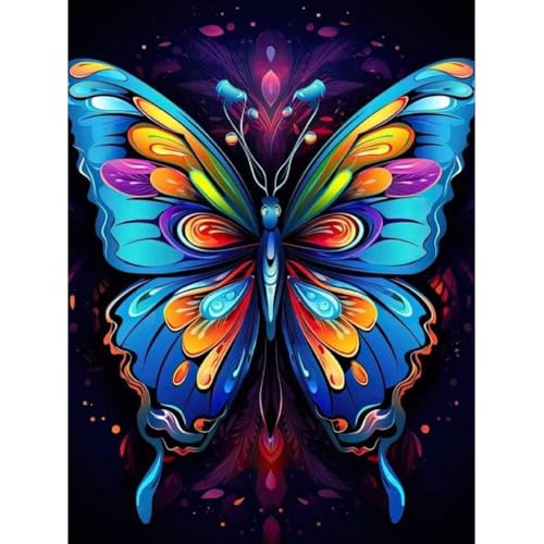 Generisch Diamond Painting Kits,Farbige Schmetterling 5D DIY Full Drill Diamant Painting Bilder Erwachsene,Colorful Butterfly Diamond Art Bilder Tiere Diamant Malerei Set für Wand Dekoration 30X40 CM von Generisch