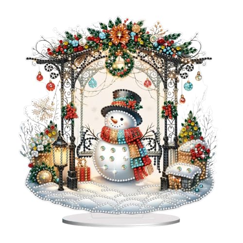 Generisch Diamond Painting Weihnachten Deko Tischdeko Diamant Painting Schneemann Deko Ornamente Diamant Malerei Stehend Kunst Set Weihnachtsdekoration Geschenk -#9 von Generisch