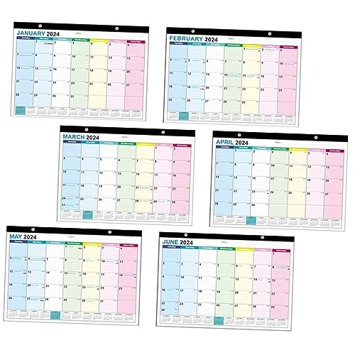 Generisch Englischer Wandkalender 2024 Kühlschrank Kalender Blockkalender Advent Spachtelmasse für Wände büroartikel bürobedarf praktischer Terminkalender Englischer Kalender Papier Colorful von Generisch