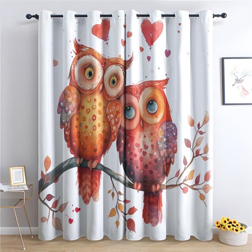 Generisch Eule Vorhang, Tier Eulen Gardinen mit Ösen 2er Set Verdunkelungsvorhang, Niedliche Eule Vorhänge, Wohnzimmer Schlafzimmer Kinderzimmer Blickdichte vorhänge, 150x166 cm oi2&-84 Generisch Eule Vorhang, Tier Eulen Gardinen mit Ösen 2er Set Verdunkelungsvorhang, Niedliche Eule Vorhänge, Wohnzimmer Schlafzimmer Kinderzimmer Blickdichte vorhänge, 150x166 cm oi2&-84 von Generisch