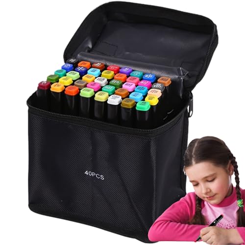 Generisch Farbenmarker - 40 Farbkunstmarker | Freude Material farbiges Marker Set mit Aufbewahrungsbeutel | Grafikmarker Stift für Scrapbooking Journaling School Home Classroom Vorschule Generisch Farbenmarker - 40 Farbkunstmarker | Freude Material farbiges Marker Set mit Aufbewahrungsbeutel | Grafikmarker Stift für Scrapbooking Journaling School Home Classroom Vorschule von Generisch