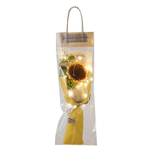 Generisch Fertig gehäkelte Sonnenblume, Häkelblume für den Abschluss - Fertiggestelltes gestricktes Blumenstrauß-Dekor | Abschlussfeier-Blumenstrauß für die Universität für Arbeitszimmer, Wohnzimmer von Generisch