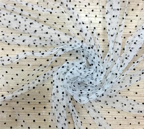 Generisch Flocked Polka Dot Mesh Tüllstoffe ideal für Hochzeiten, Dekorationen, Mädchenkleider - hochwertige Netzstoffe von Generisch