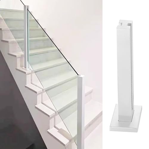 Generisch Freistehender Glasgeländerpfosten für Treppen, 59" weiße Klemme mit Gummidichtung und kompletten Beschlägen, langlebige Glaszaun-Geländerlösung Generisch Freistehender Glasgeländerpfosten für Treppen, 59" weiße Klemme mit Gummidichtung und kompletten Beschlägen, langlebige Glaszaun-Geländerlösung von Generisch