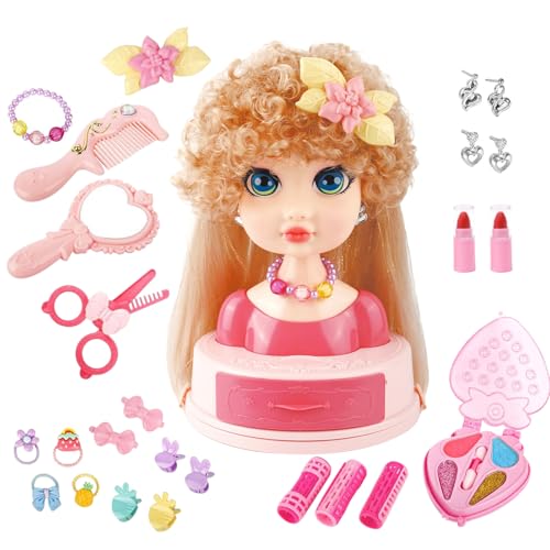 Generisch Frisierkopf Puppenkopf Spielzeug | Übungsset Für Frisuren Und Styling - Flecht-Zange Lockenstab Haarklammern Beauty Salon Für Mädchen Ab 3 Jahren Generisch Frisierkopf Puppenkopf Spielzeug | Übungsset Für Frisuren Und Styling - Flecht-Zange Lockenstab Haarklammern Beauty Salon Für Mädchen Ab 3 Jahren von Generisch