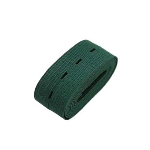 Generisch Gummiband, 20 mm, gewebtes Knopfloch-Elastikband, Stretchband, Verlängerung, fertiges Band, Nähen, Bekleidungszubehör(Dark green,20mm 2yads) von Generisch