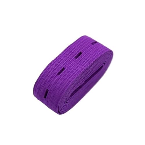 Generisch Gummiband, 20 mm, gewebtes Knopfloch-Elastikband, Stretchband, Verlängerung, fertiges Band, Nähen, Bekleidungszubehör(Purple,20mm 2yads) von Generisch