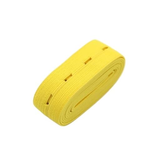 Generisch Gummiband, 20 mm, gewebtes Knopfloch-Elastikband, Stretchband, Verlängerung, fertiges Band, Nähen, Bekleidungszubehör(Yellow,20mm 5yards) von Generisch