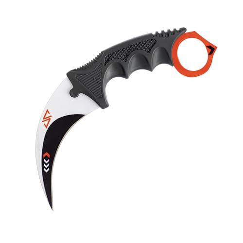 Generisch Hochwertiges 19cm CSGO Karambit Messer Übungsmesser Trainingsmesser Real-Life-Sammlung Jagd Survival Outdoor Counter-Strike Global Offensive Jagdmesser Knife (Asiimov [Scharf!]) von Generisch