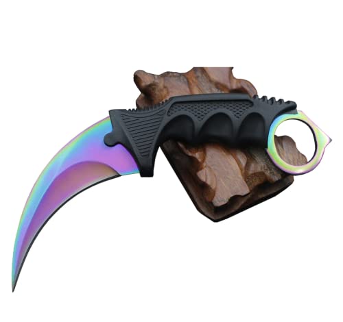 Generisch Hochwertiges 19cm CSGO Karambit Messer Übungsmesser Trainingsmesser Real-Life-Sammlung Jagd Survival Outdoor Counter-Strike Global Offensive Jagdmesser Knife (Fade) von Generisch