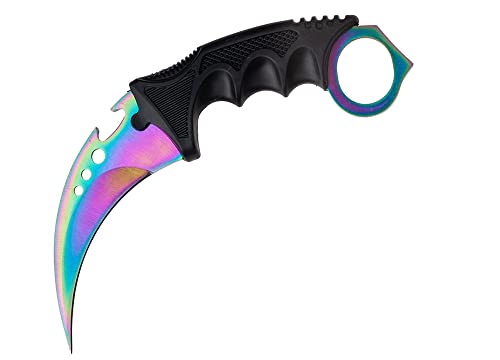 Generisch Hochwertiges 19cm CSGO Karambit Messer Übungsmesser Trainingsmesser Real-Life-Sammlung Jagd Survival Outdoor Counter-Strike Global Offensive Jagdmesser Knife (Fade Special [NICHT SCHARF]) von Generisch