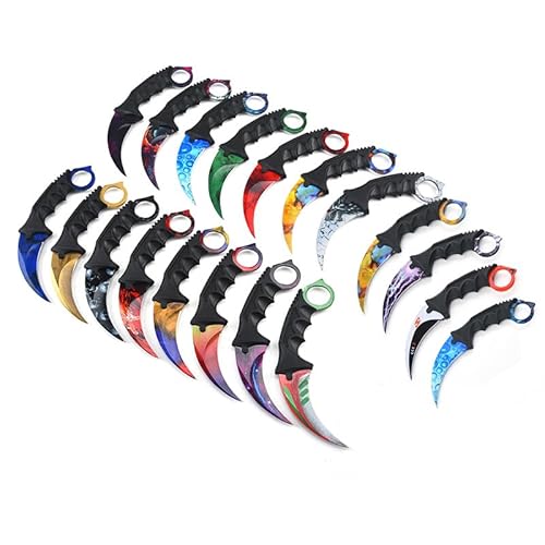 Generisch Hochwertiges 19cm CSGO Karambit Messer Übungsmesser Trainingsmesser Real-Life-Sammlung Jagd Survival Outdoor Counter-Strike Global Offensive Jagdmesser Knife (Random [NICHT Scharf!]) von Generisch