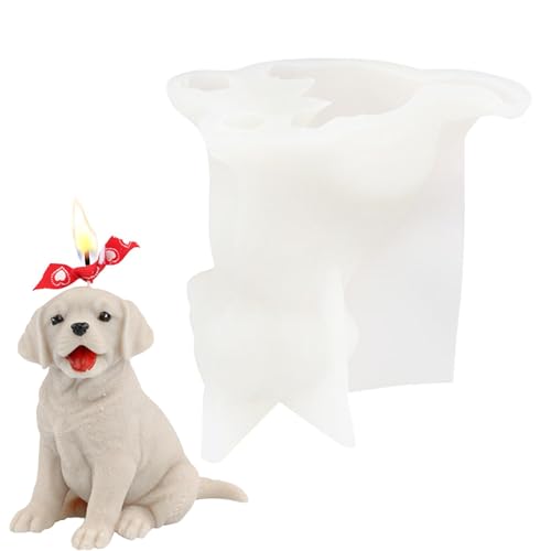 Generisch Hundeform zur Kerzenherstellung – einfach zu formen, niedliche kleine Golden Retriever-Kerzenform, zarte Handwerkskunst, 3D-Hunde-Silikon-Kerzenform, Bastelbedarf, Aromatherapie-Kerze, S von Generisch