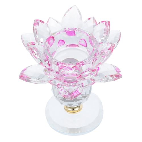 Generisch Kerzenhalter aus Kristall Lotus kerzenhalter kristall kerzenhalter Kerzenwärmer Lampe Votivkerzenhalter mit Schmucksteinen buddhistischer Altar Lotus Teelichthalter Zinklegierung von Generisch