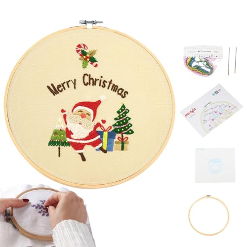 Generisch Kinder-Stickset, einfache Sticksets für Anfänger, Winter-Stickset, Weihnachts-Nadelspitzen-Sets, Weihnachts-Stickmuster, Anfänger-Stickset für Wohnzimmer, Schlafzimmer, Anfänger, Familie von Generisch