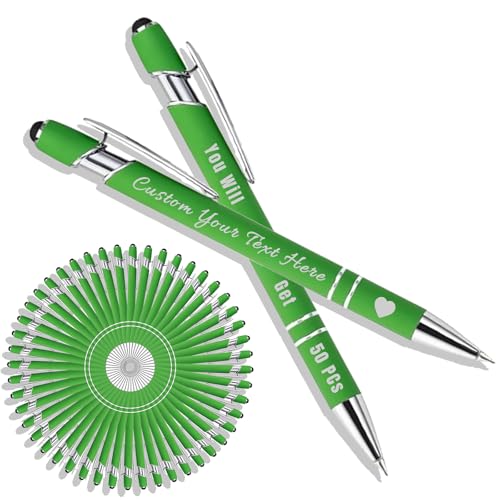 Generisch Kugelschreiber Personalisiert mit Gravur 2 in 1 Kugelschreiber mit Touchpen Kuli Personalisiert Stifte Set 10/20/50/100 Stück, Mehrfarbiger Kugelschreiber #28 von Generisch