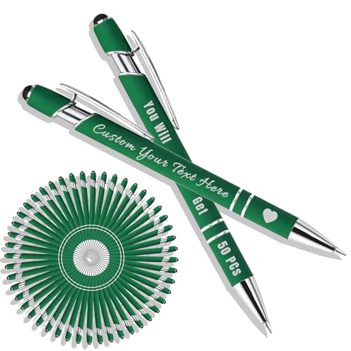 Generisch Kugelschreiber Personalisiert mit Gravur 2 in 1 Kugelschreiber mit Touchpen Kuli Personalisiert Stifte Set 10/20/50/100 Stück, Mehrfarbiger Kugelschreiber #29 von Generisch