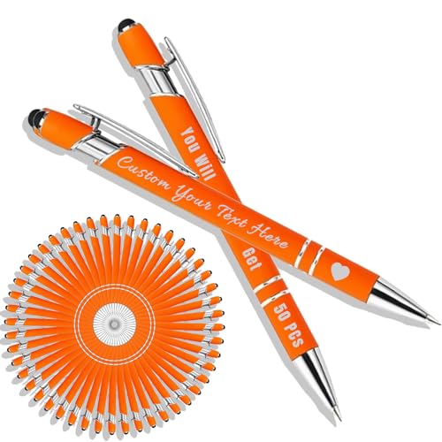 Generisch Kugelschreiber Personalisiert mit Gravur 2 in 1 Kugelschreiber mit Touchpen Kuli Personalisiert Stifte Set 10/20/50/100 Stück, Mehrfarbiger Kugelschreiber #30 von Generisch