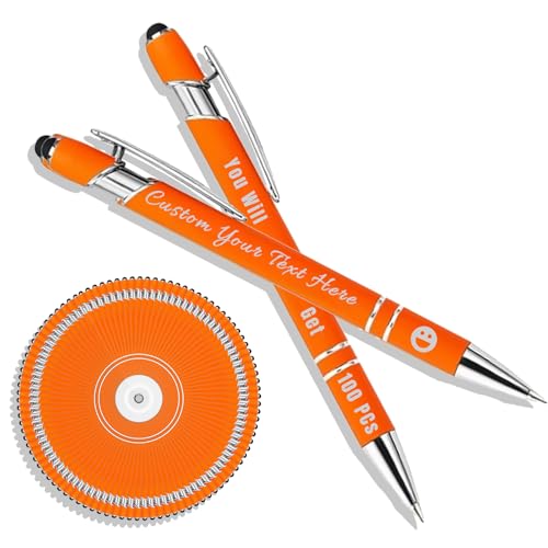 Generisch Kugelschreiber Personalisiert mit Gravur 2 in 1 Kugelschreiber mit Touchpen Kuli Personalisiert Stifte Set 10/20/50/100 Stück, Mehrfarbiger Kugelschreiber #40 von Generisch