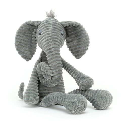 Generisch Amuseable Jelly Kuscheltier Ribble Elephant - lustiger Elefant aus geripptem Samtstoff in grau 39cm von Generisch