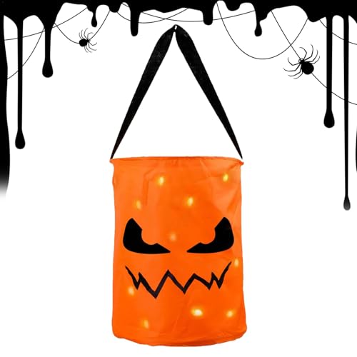 Generisch Leuchtende Halloween--Tasche, Süßes Oder Saures-Taschen Leuchten-Tragbare Goodie Bags Süßigkeiteneimer , Großer Süßigkeiten-Eimer, Leuchtende -Geschenktüten, Halloween-Partytüten Fü von Generisch