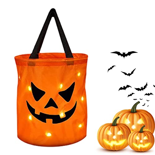 Generisch Leuchtender Halloween-Eimer, Candy Bags, Halloween-Süßigkeiten-Taschen, Wiederverwendbare Halloween Partytüten Im -Stil Für Halloween Party Favors von Generisch