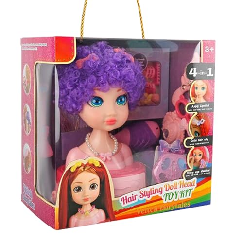 Generisch Make-up Und Hairstyling Puppenkopf,Stylierkopf Spielzeug Mit Haaraccessoires - Übungspuppe Mit Anziehteilen Für Kleinkinder Ab 3 Jahren Generisch Make-up Und Hairstyling Puppenkopf,Stylierkopf Spielzeug Mit Haaraccessoires - Übungspuppe Mit Anziehteilen Für Kleinkinder Ab 3 Jahren von Generisch