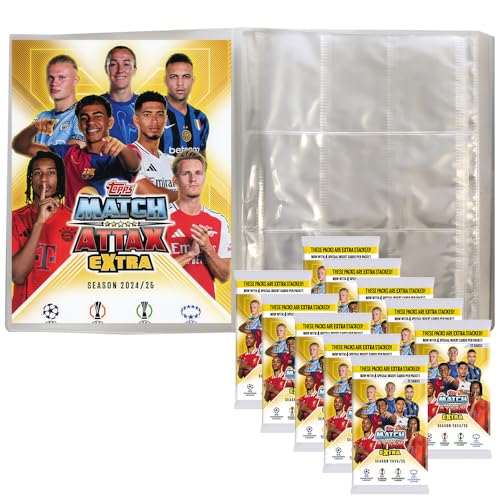 Generisch Match Attax Champions League 2024/25 EXTRA - Trading Cards - 1 Leere Sammelmappe + 10 Booster von Generisch