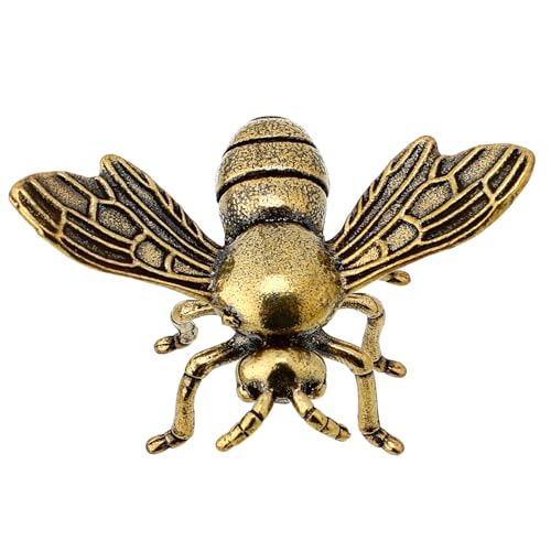 Generisch Messing Biene Hummelfigur Bienenbilder Wanddekoration Mini Honigglas inneneinrichtung Indoor Decoration Auto zubehör Poster Kunsthandwerk aus Messing exquisites Bienendekor Golden von Generisch