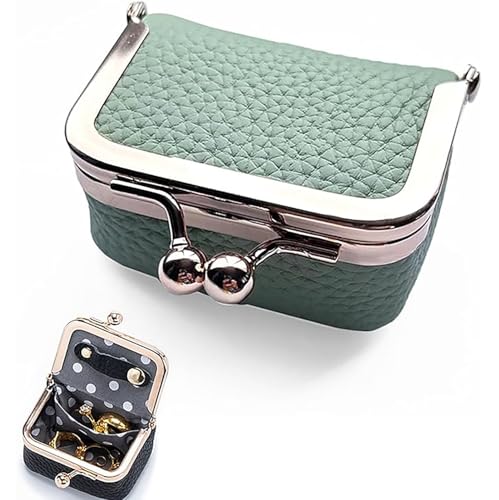 Generisch Mini-Schmuckschatulle, Lederschmuck-Aufbewahrungsbox, Damen-Reise-Lederschmuck-Aufbewahrungsbox (Green) von Generisch