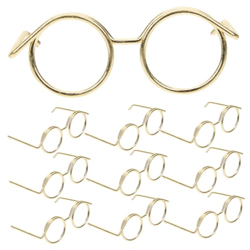 Generisch Miniatur Puppenbrillen Metallische Runde Brille Ohne Gläser Für Puppen Klassisches Zubehör Für Puppenhaus Und Handarbeiten Perfekte Mini Sonnenbrillen Für Kreative von Generisch