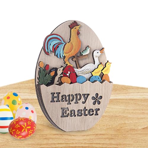 Generisch Ostern Holz Tischschild,Ostern Tischschilder, Beleuchten Sie Osterdekorationen mit -Holzschnitzereien, Nachtlicht, niedliche, Exquisite Tischdekoration für Schränke, Tische, Kamine von Generisch