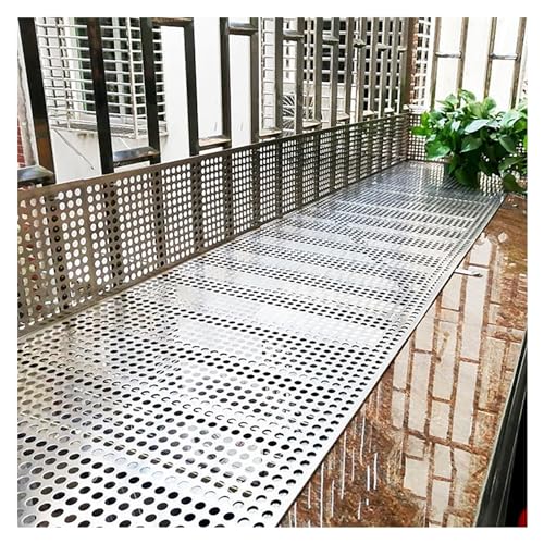 Generisch Perforierte Metallbleche, Metallgitterblechsieb 304 Edelstahl-Lochblech for Balkongeländer-Terrasse(65x300cm) von Generisch