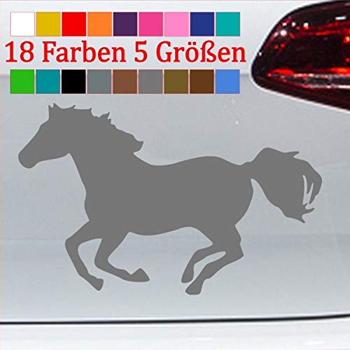 generisch Pferde Aufkleber Silhouette Kontur Umriss reiten Stall Box Pony Galopp 90-Silber 14x9cm von generisch