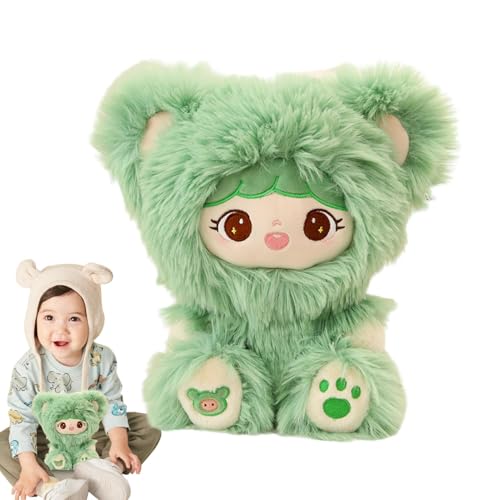 Generisch Plüsch Girl Puppe mit Kleidung, ausgestopfte Plüsch Girl Doll, Niedliche weiche Kuschellappen Mädchen tragen Lange Haare Outfit, Entzückende Huggable -Puppe für Babypartys Kinderzimmer von Generisch